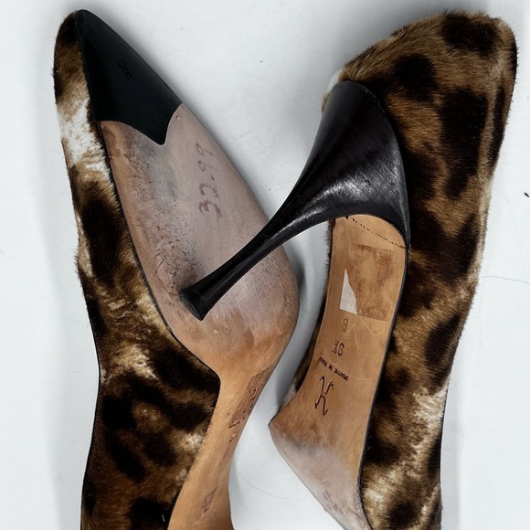 Cole Haan Collection Signature Pony Hair Leopard Print Brown Slip on Heels 9.5 - Picture 12 of 16